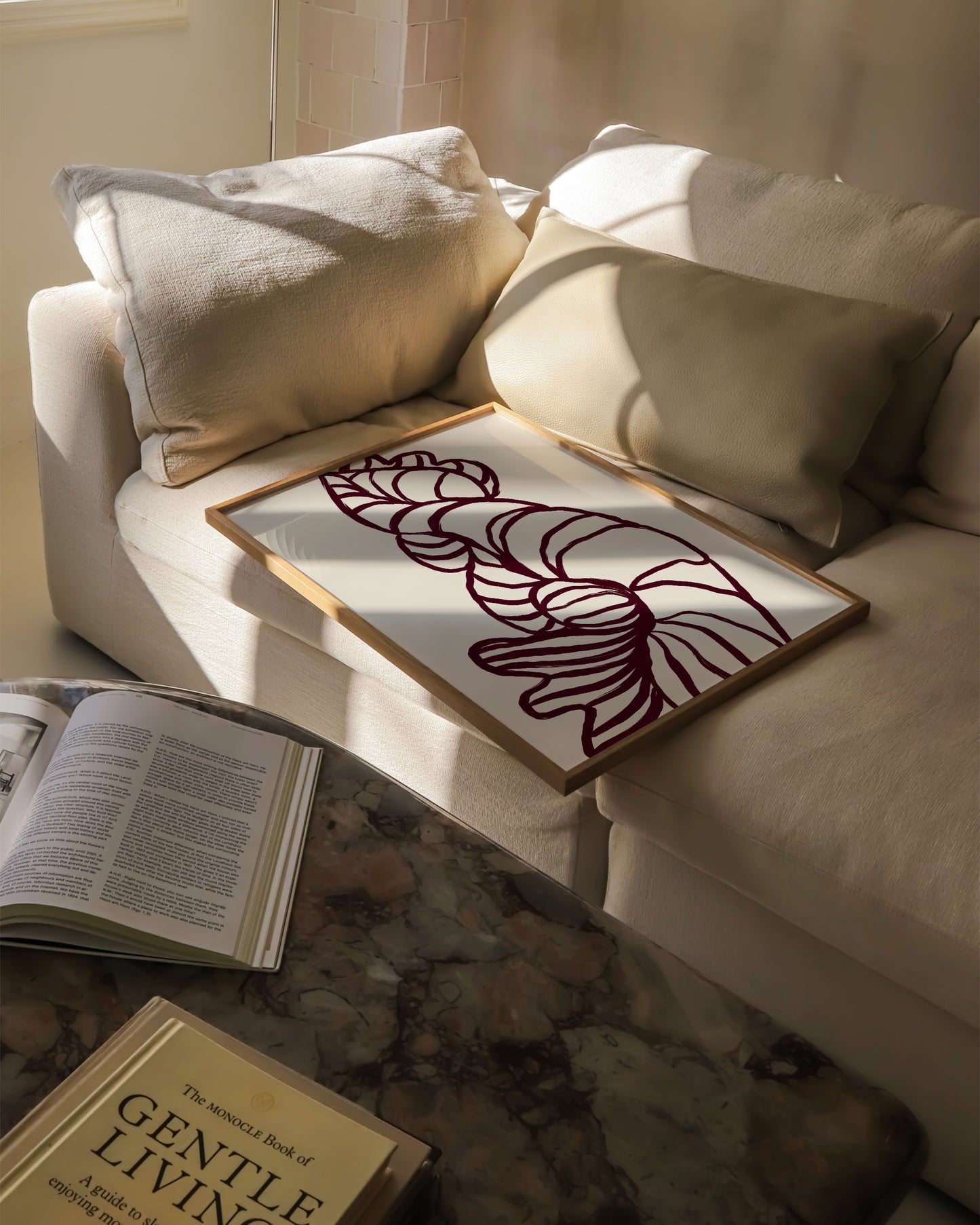 Shell Line Drawing Print | Minimal Coastal Art in Neutral Tones