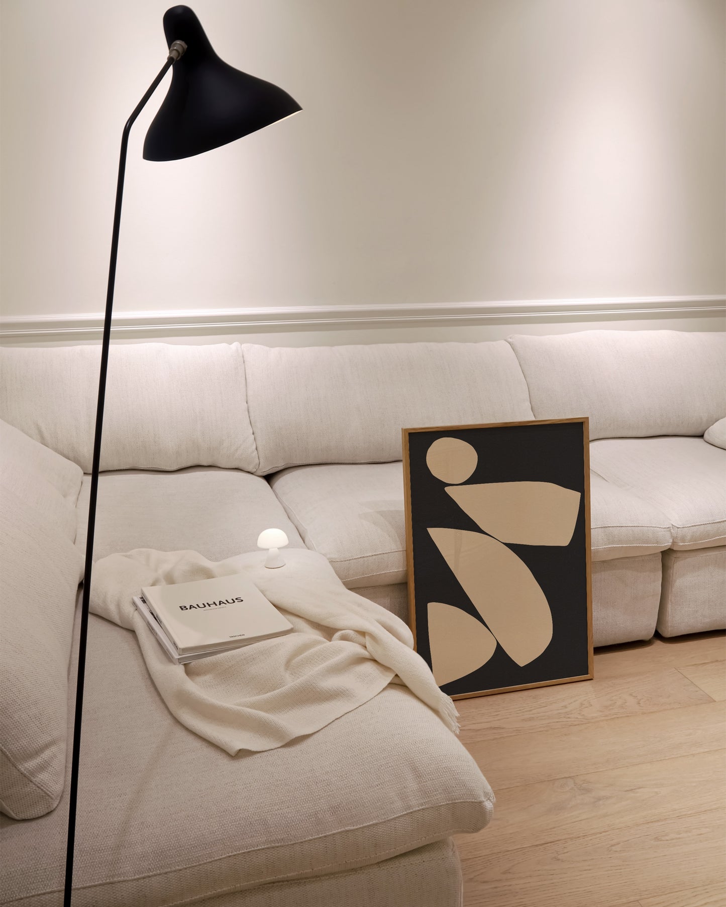 Beige Shape Print | Minimal Abstract Poster in Neutral Earth Tones