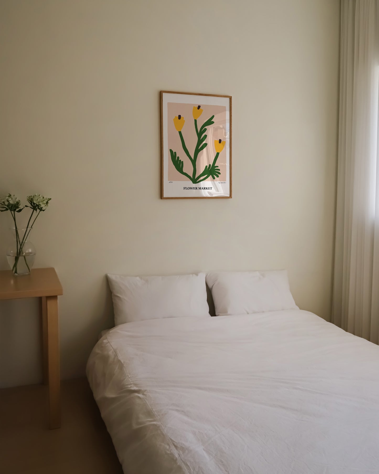 Flower Market Print | Yellow Floral Poster with Modern Minimal Design
