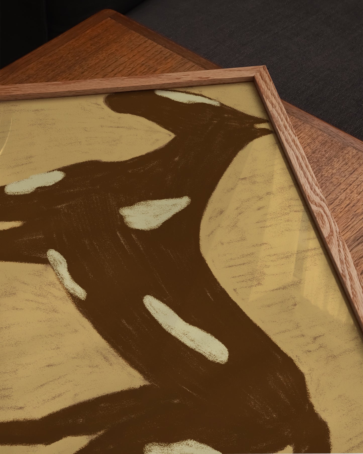 Brown Horse Print | Minimal Animal Art in Warm Earth Tones