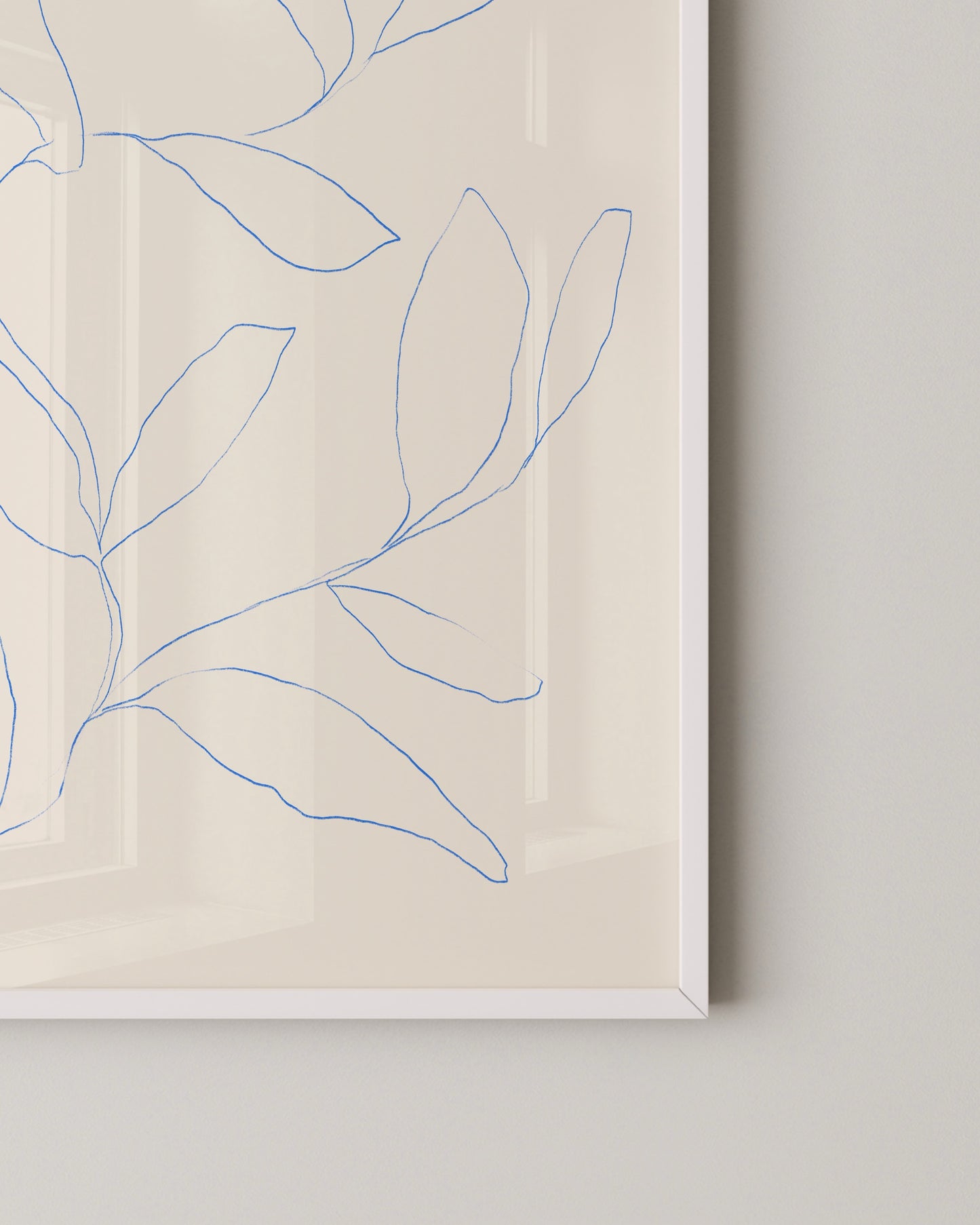 Blue Botanical Line Print