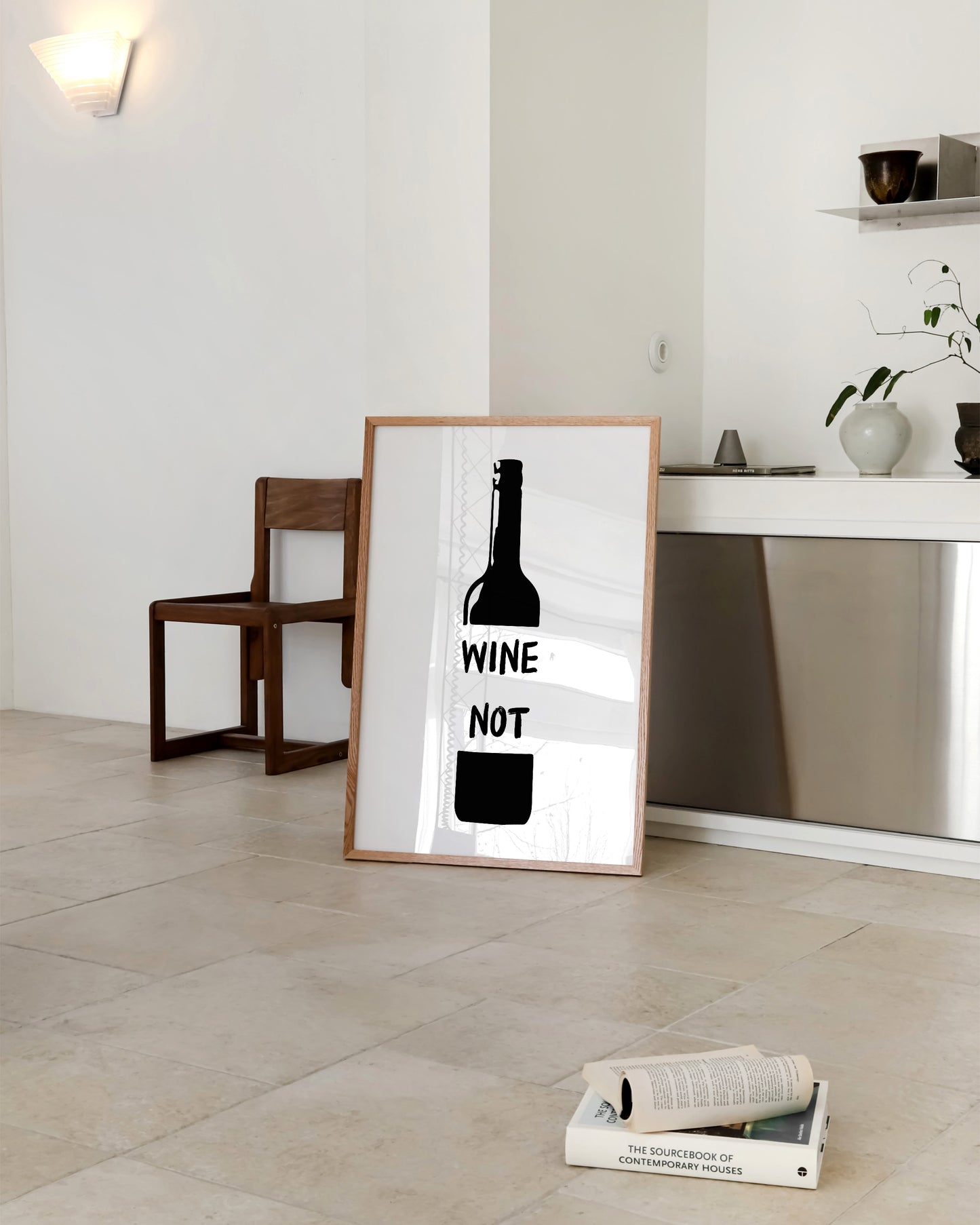 Wine Not Bottle Print- Wall Art -Paperhus- Printable wall art - Instant downloads - DIY home decor -Paperhus