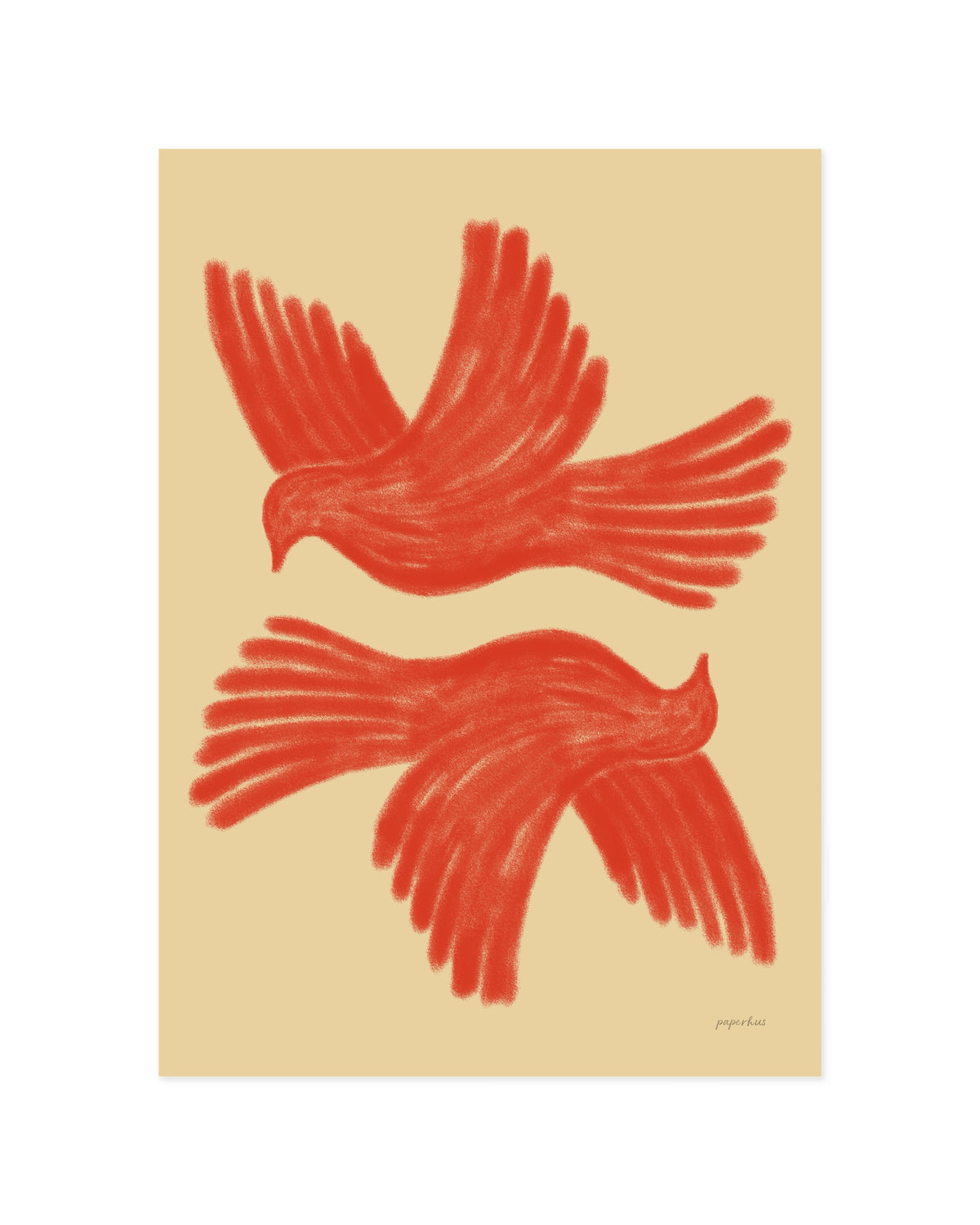 Vibrant Red Doves Printable Wall Art