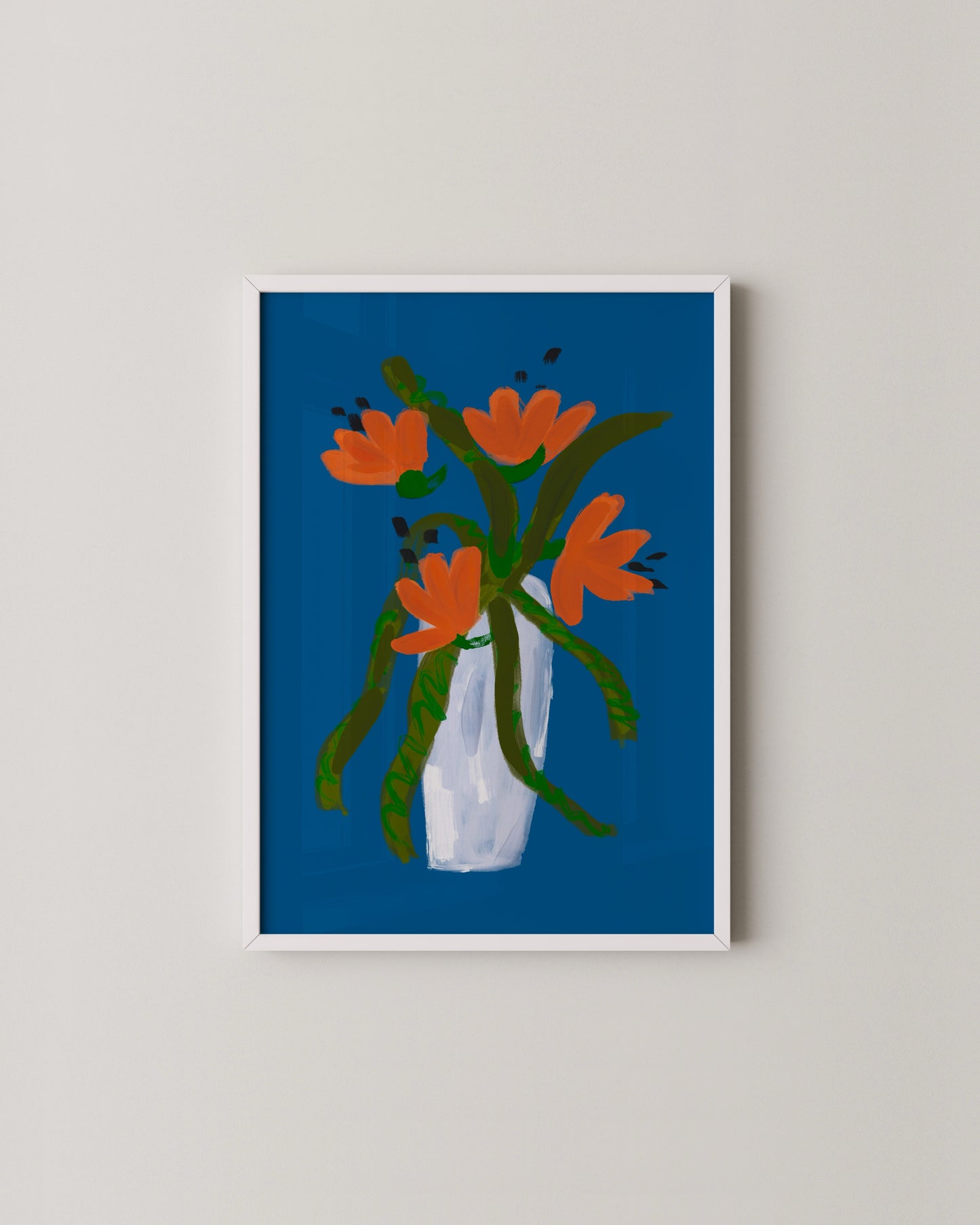 Blue Floral Vase