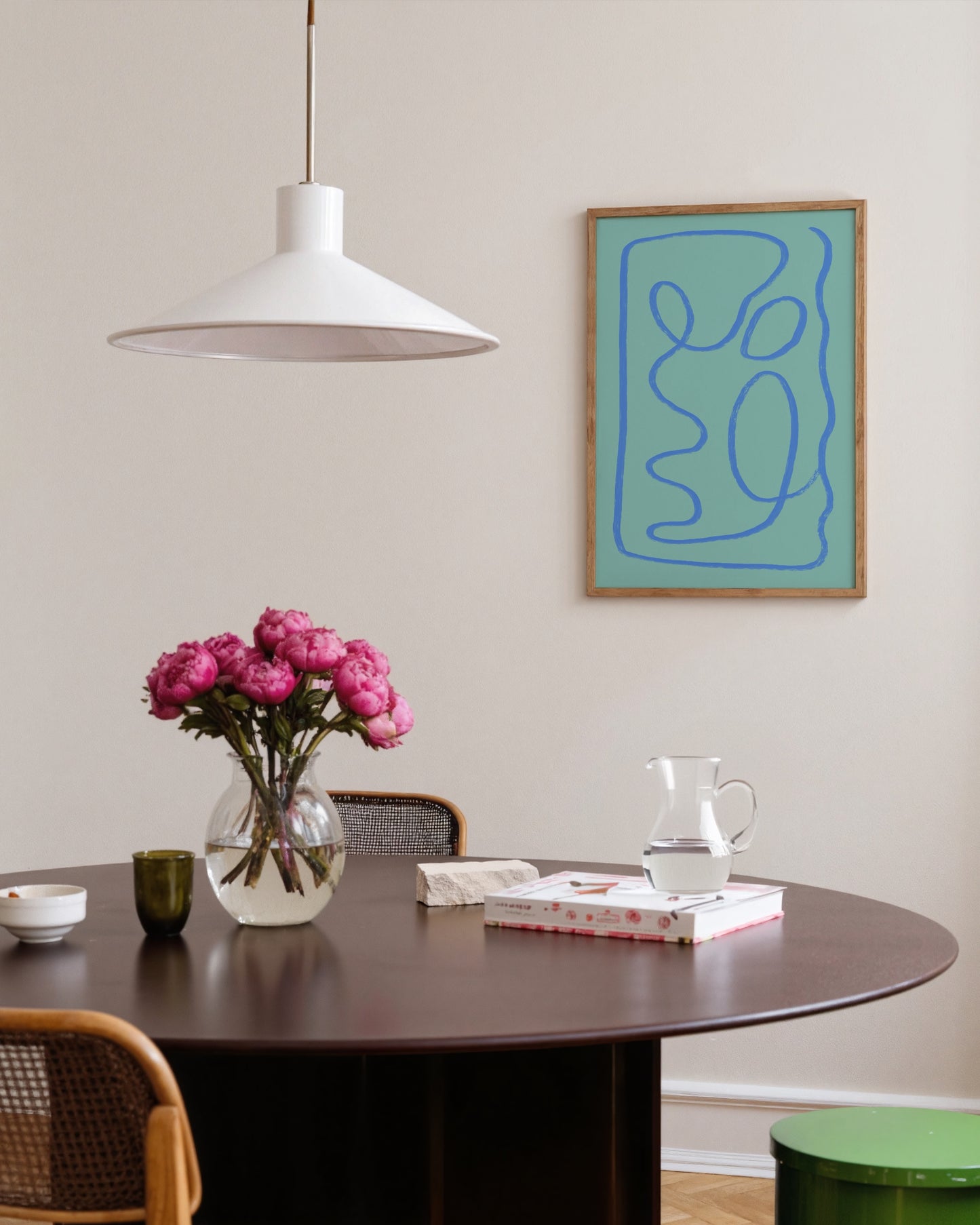 Aqua green and blue printable line art 