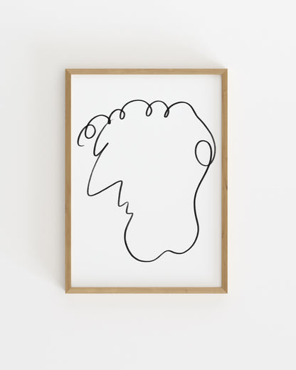 Black and white portrait printable wall art 