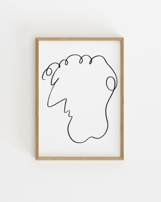 Black and white portrait printable wall art 