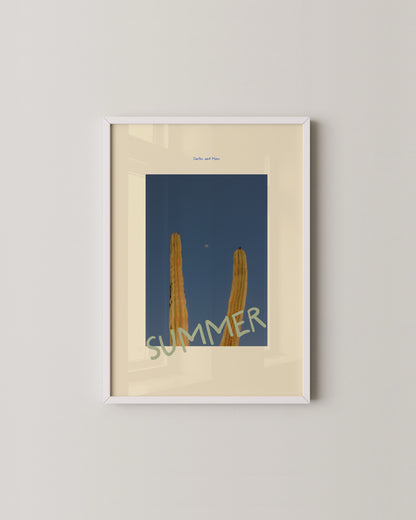 Cactus & Moon Print