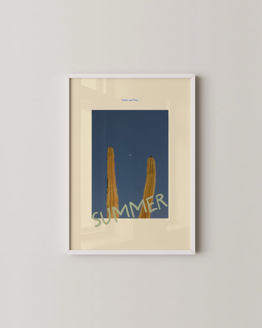 Cactus & Moon Print