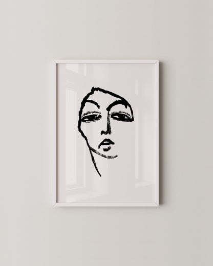 Head of a Woman Print- Wall Art -Paperhus- Printable wall art - Instant downloads - DIY home decor -Paperhus