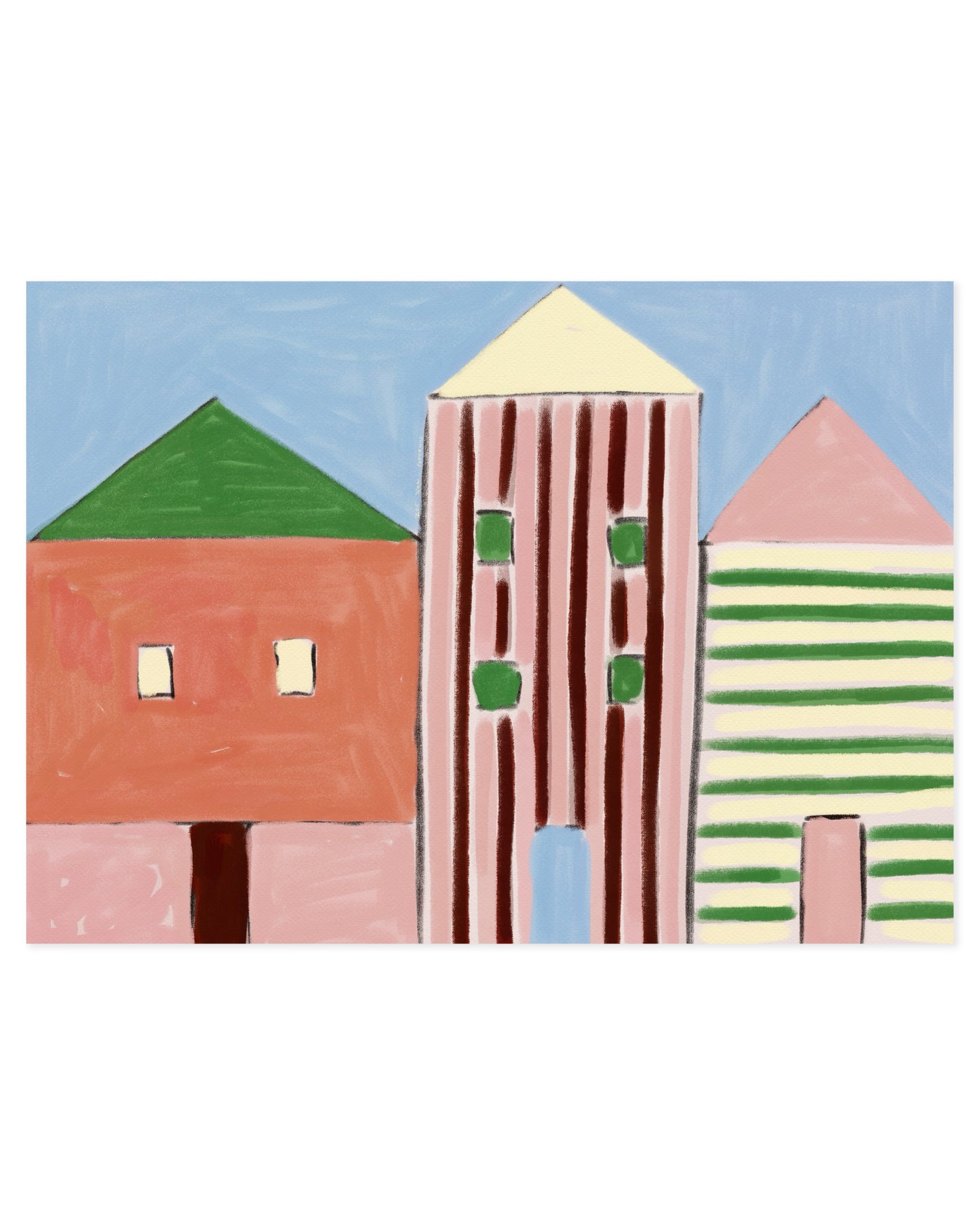 Village Illustration Printable Wall Art | Digital Download printable wall art by Paperhus