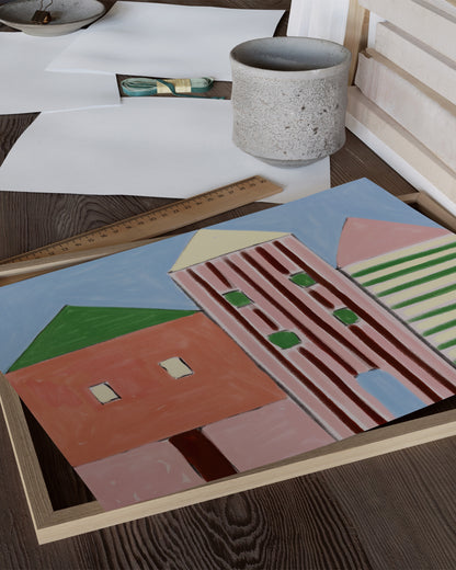 Village Illustration Printable Wall Art | Digital Download printable wall art by Paperhus