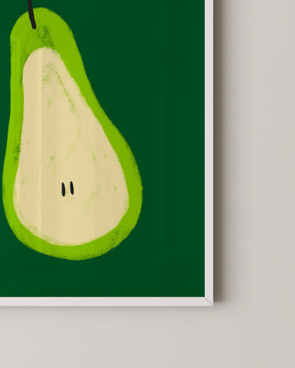Crayon Pear Print | Eclectic Kitchen Print