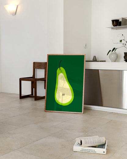Crayon Pear Print | Eclectic Kitchen Print