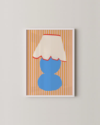 Retro Lamp Art Print | Eclectic Wall Art