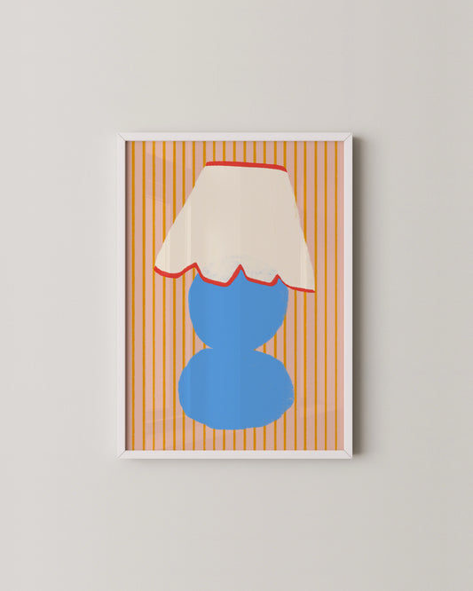 Retro Lamp Art Print | Eclectic Wall Art