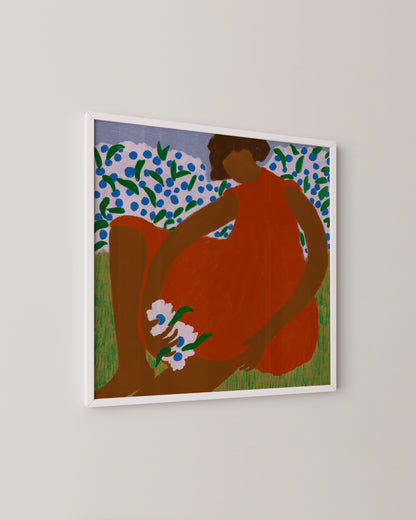 Leave me with the flowers Print | Floral Square Wall Art