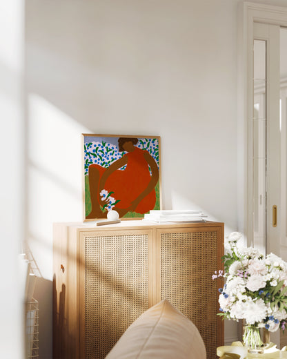 Leave me with the flowers Print | Floral Square Wall Art