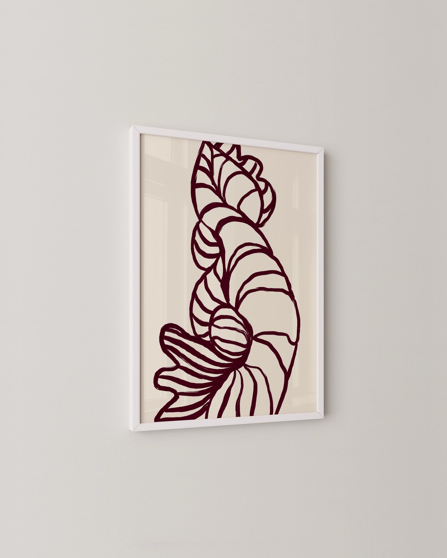 Shell Line Drawing Print | Minimal Coastal Art in Neutral Tones