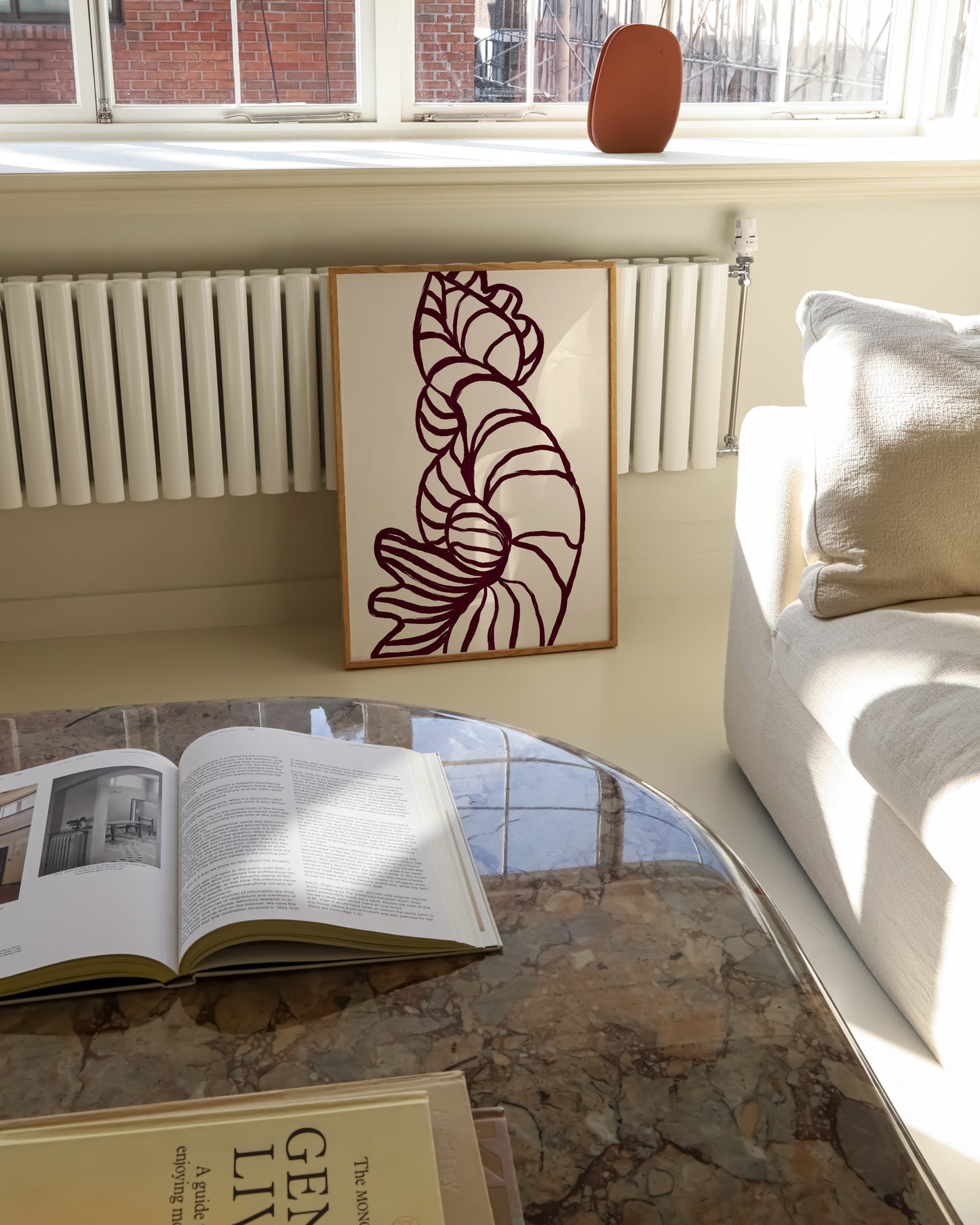 Shell Line Drawing Print | Minimal Coastal Art in Neutral Tones