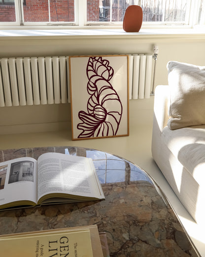 Shell Line Drawing Print | Minimal Coastal Art in Neutral Tones