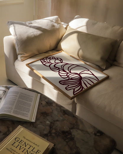 Shell Line Drawing Print | Minimal Coastal Art in Neutral Tones