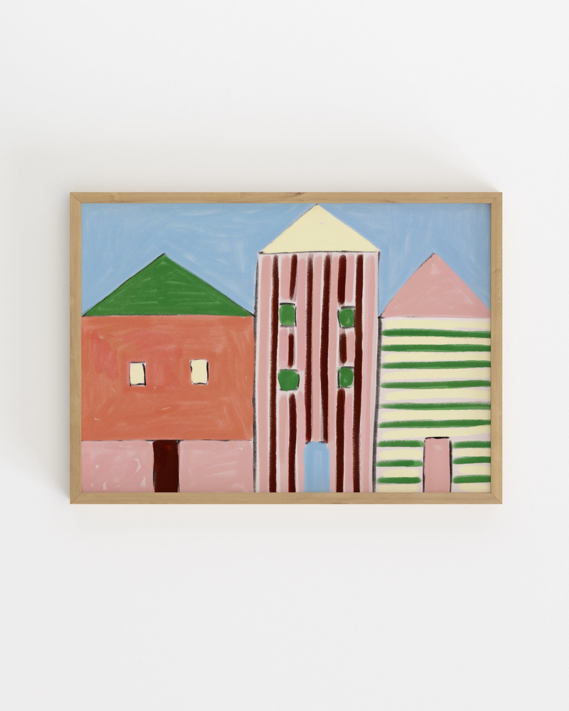 Village Illustration Printable Wall Art | Digital Download printable wall art by Paperhus