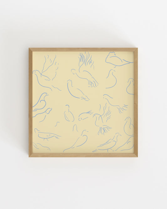 Square Edit. Bird Line printable wall art by Paperhus