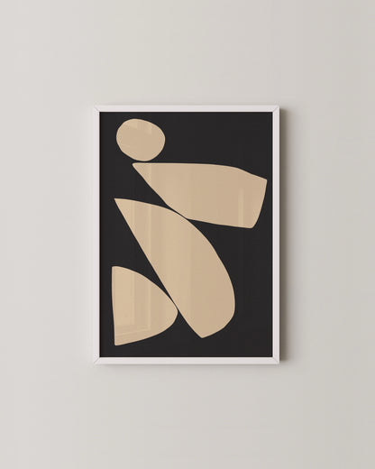 Beige Shape Print | Minimal Abstract Poster in Neutral Earth Tones