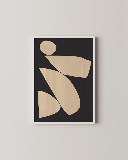 Beige Shape Print | Minimal Abstract Poster in Neutral Earth Tones