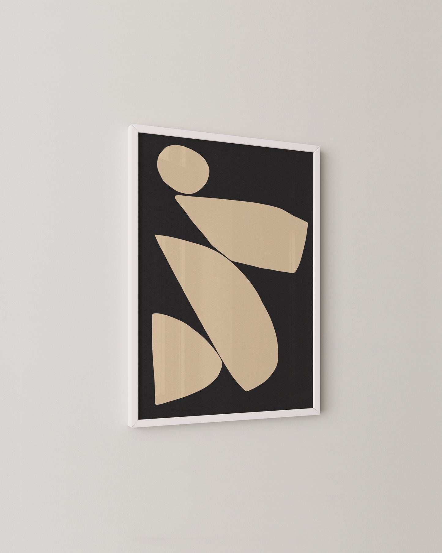 Beige Shape Print | Minimal Abstract Poster in Neutral Earth Tones