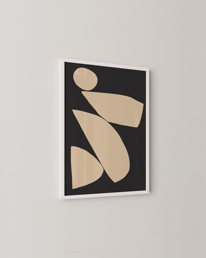 Beige Shape Print | Minimal Abstract Poster in Neutral Earth Tones