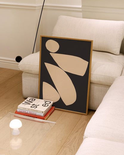 Beige Shape Print | Minimal Abstract Poster in Neutral Earth Tones