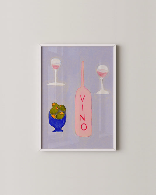 Vino Still Life Print | Eclectic Kitchen Print