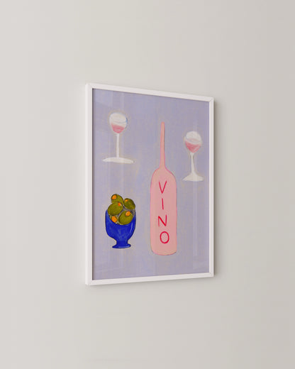 Vino Still Life Print | Eclectic Kitchen Print