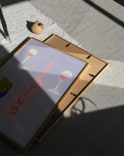 Vino Still Life Print | Eclectic Kitchen Print