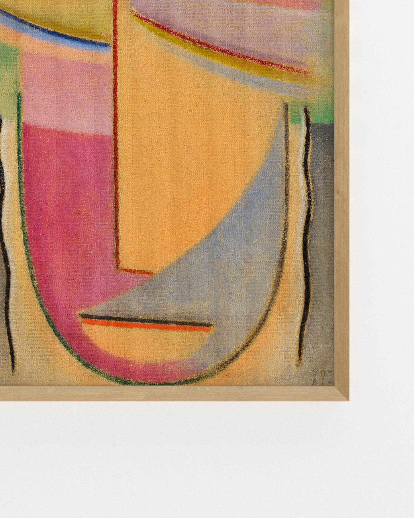 Colourful abstract composition by Alexej von Jawlensky featuring geometric shapes, pastel tones and a yellow sun motif