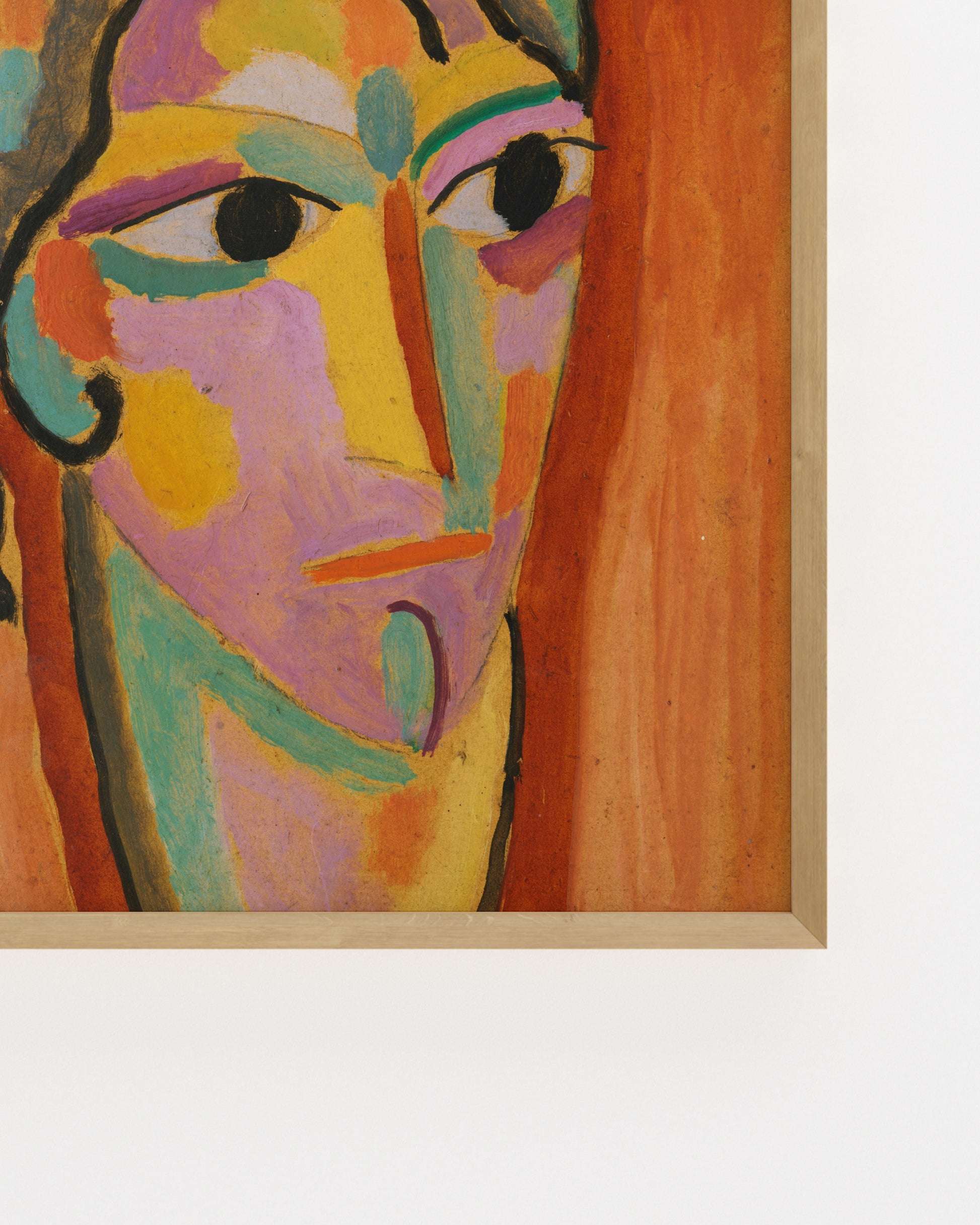 Expressionist portrait of a woman by Alexej von Jawlensky featuring vibrant colours and bold abstract facial features