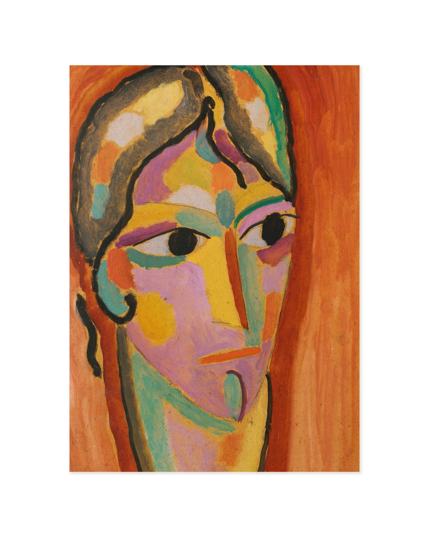 Expressionist portrait of a woman by Alexej von Jawlensky featuring vibrant colours and bold abstract facial features