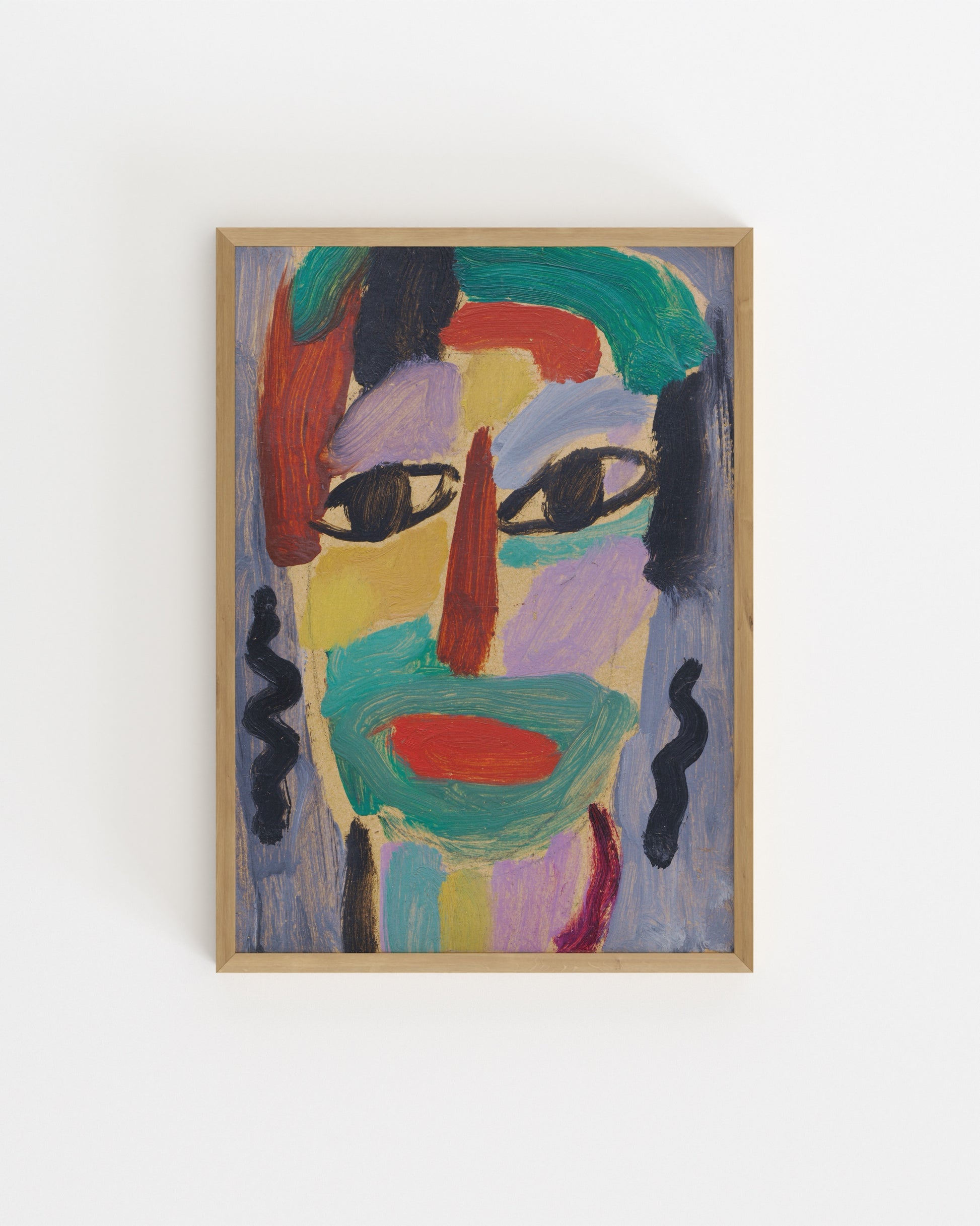 Vintage expressionist portrait by Alexej von Jawlensky featuring a colourful abstract face with bold brushstrokes
