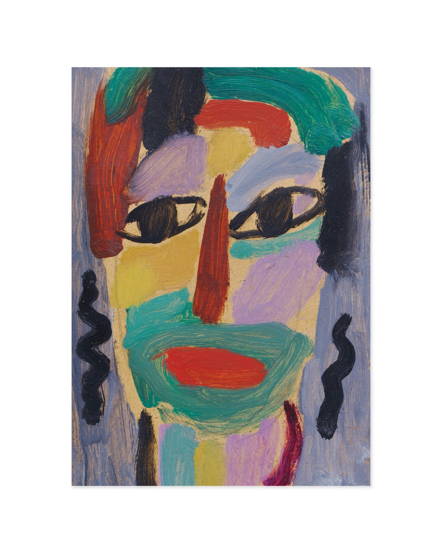 Vintage expressionist portrait by Alexej von Jawlensky featuring a colourful abstract face with bold brushstrokes