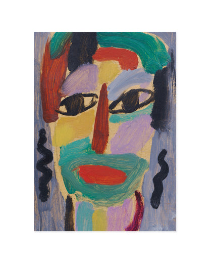 Vintage expressionist portrait by Alexej von Jawlensky featuring a colourful abstract face with bold brushstrokes