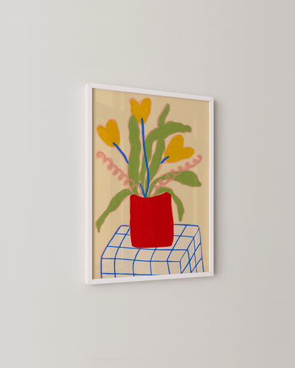 Red Vase Print | Quirky Wall Art Print