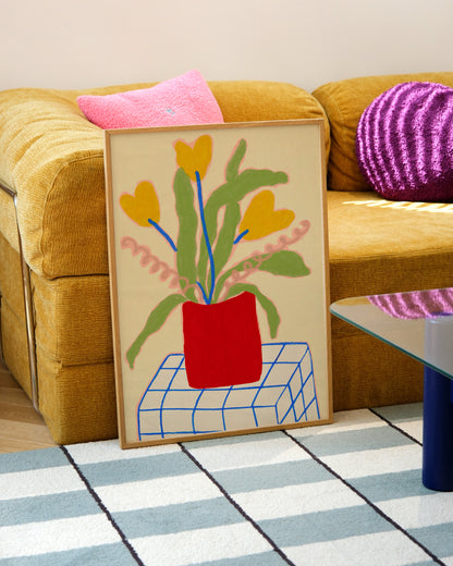 Red Vase Print | Quirky Wall Art Print