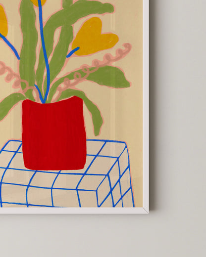 Red Vase Print | Quirky Wall Art Print