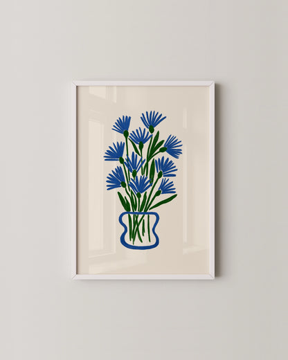 Blue Floral Print- Wall Art -Paperhus- Printable wall art - Instant downloads - DIY home decor -Paperhus