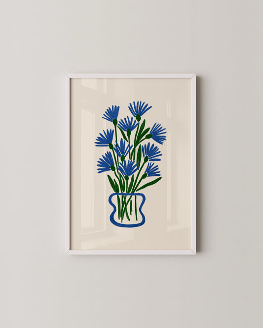 Blue Floral Print- Wall Art -Paperhus- Printable wall art - Instant downloads - DIY home decor -Paperhus