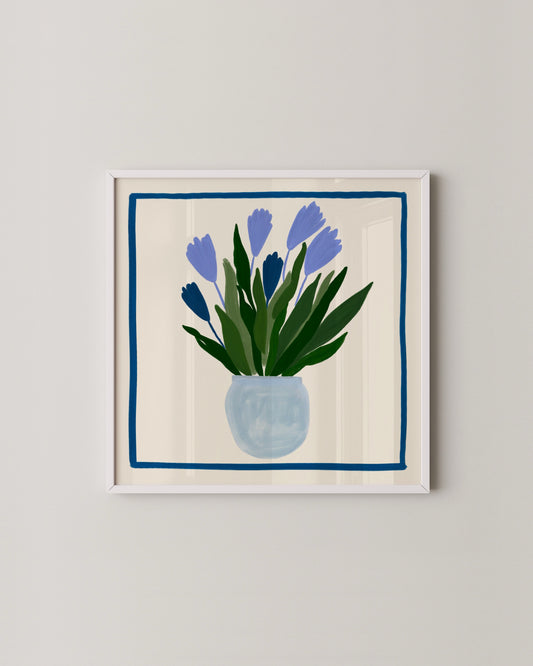 Blue Tulips Print- Wall Art -Paperhus- Printable wall art - Instant downloads - DIY home decor -Paperhus
