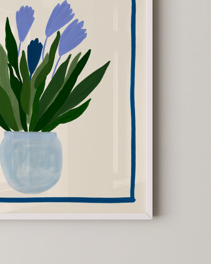 Blue Tulips Print- Wall Art -Paperhus- Printable wall art - Instant downloads - DIY home decor -Paperhus