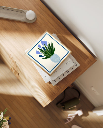 Blue Tulips Print- Wall Art -Paperhus- Printable wall art - Instant downloads - DIY home decor -Paperhus